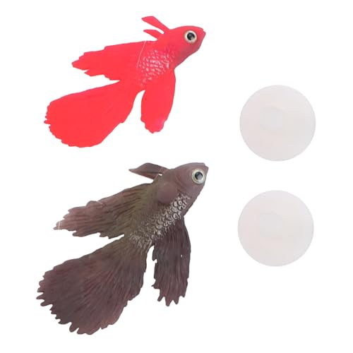 NOLITOY 2 Stück Künstliche Leuchtende Goldfische Langlebigem Kunststoff Naturgetreue Aquarium deko für Unterwasser Landschaft Farblich Rot und Braun Wasserfest und Farbbeständig von NOLITOY