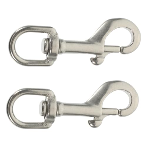NOLITOY 2 Stück Teiliges Edelstahl Drehgelenk Snap Hook Einseitiger Karabinerhaken für Hunde Taucherleinen Robust Korrosionsbeständig Vielseitig für Haustier und Outdoor Einsatz von NOLITOY