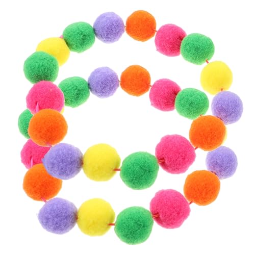 NOLITOY 2 Stück Verstellbares Leichtes Katzenhalsband mit Buntem Plüschball Hautfreundlich und Atmungsaktiv Niedliches Hundehalsband für Kätzchen und Kleine Hunde Tragbar und Komfortabel von NOLITOY