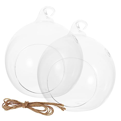 NOLITOY 2 Stück hängende Vase hängendes Terrarium Farnpflanzenterrarium -Terrarium hängende Terrarienkugel bürodeko büro Dekoration Tisch Terrarium aus Glas Glaskugel Terrarium von NOLITOY