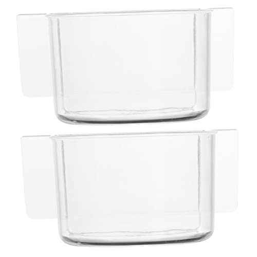 NOLITOY 2 Stücke Futterstation Vogel Futternapf für Käfige Transparente Futterbox für Wellensittiche und Kanarienvögel zu Reinigen und Installieren Große Kapazität für Fütterung von NOLITOY