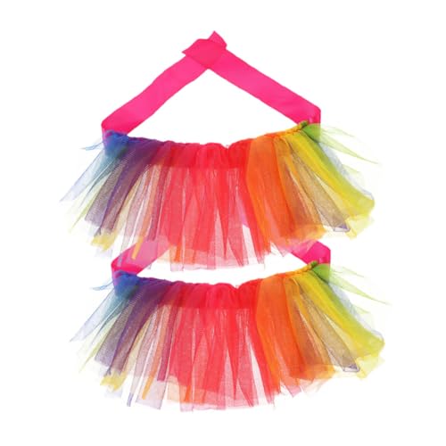 NOLITOY 2-teiliges Regenbogen-hundekostüm – Sommer-Regenbogen-haustierhalsbänder Und Tutus, Prinzessinnenkleid, Katzenkostüm Für Kleine Hunde Und Katzen von NOLITOY