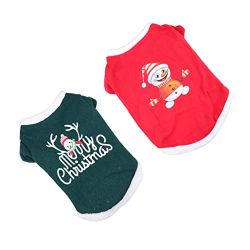 NOLITOY 2st Haustier-Pullover Weihnachtshaustierbekleidung Hunde-Weihnachts-Outfit Warme Winterkleidung Für Haustiere Weihnachtshundekostü Kätzchen Kostüme Gestickt Vlies Requisiten von NOLITOY