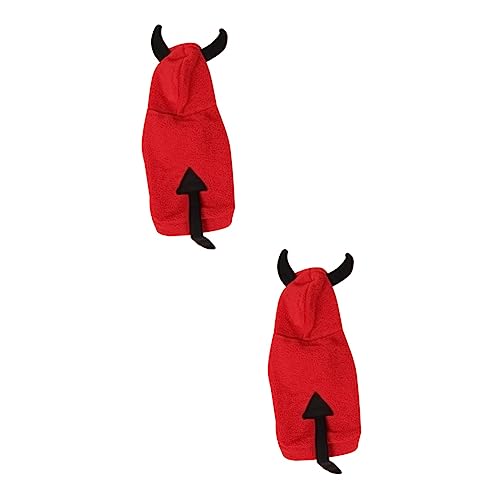 NOLITOY 2 Stücke Einzigartige Hund Halloween Kleidung 3D Teufel Kostüm Für Haustier Gemütliche Warme Hund Mantel von NOLITOY