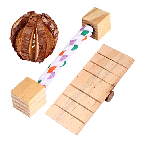 NOLITOY 3 Stück Teiliges Mini Haustierspielzeug aus Massivem Holz mit Baumrinde Kauspielzeug für Hamster Eichhörnchen und Kleine Nager Langlebig und Sicher für Zwerghamster Käfig Zubehör NOLITOY 3 Stück Teiliges Mini Haustierspielzeug aus Massivem Holz mit Baumrinde Kauspielzeug für Hamster Eichhörnchen und Kleine Nager Langlebig und Sicher für Zwerghamster Käfig Zubehör von NOLITOY