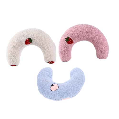 NOLITOY 3 Stück U Förmiges Katzenkissen Ergonomisch Geformt Tier Schlafkissen für Kleine Katzen und Hunde Leicht Tragbar für Zuhause Reisen und Outdoor Waschbar von NOLITOY