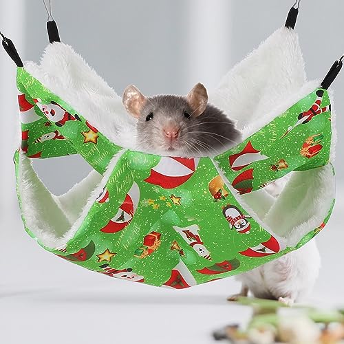NOLITOY 3st Hamster-weihnachtsnest Eichhörnchen Hängebett Hängendes Rattenhaus Hängematte Für Kleine Haustiere Haustier Hängendes Bett Hamster Plüschbett Haustierzubehör Weihnachten Stoff von NOLITOY