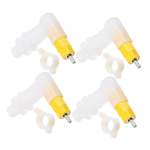 NOLITOY 4 Stück Automatischer Geflügeltränkennippel Set mit Langlebigen Dichtungen Wasserdichter Chicken Water Dispenser für Hühner Enten Kaninchen und Kleine Vögel Einfache Installation von NOLITOY