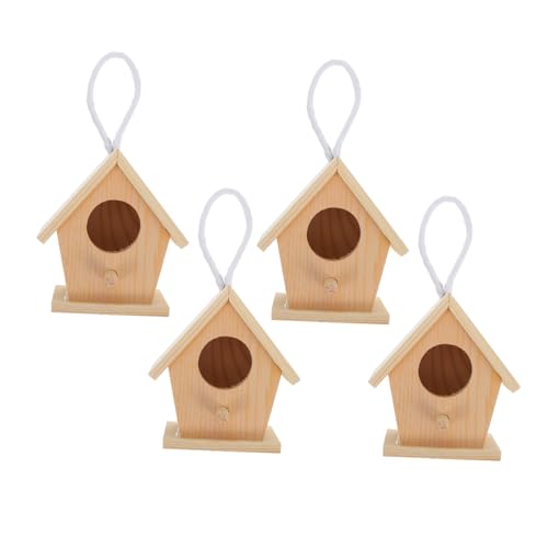 NOLITOY 4 Stück DIY Mini Vogelhaus Teiliges Unfertiges Holz Vogelhäuschen Bemalen und Dekorieren Hängende Mini Nester für Gartenpartys und Innenräume NOLITOY 4 Stück DIY Mini Vogelhaus Teiliges Unfertiges Holz Vogelhäuschen Bemalen und Dekorieren Hängende Mini Nester für Gartenpartys und Innenräume von NOLITOY