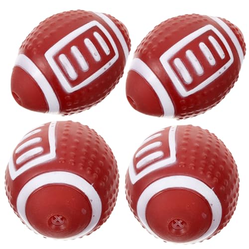 NOLITOY 4 Stück Hundespielzeugball Beißspielzeug für Welpen Hundebissspielzeug Kauspielzeug aggressiver Kauer Interactive Dog Toys Dog chew Toy Tier Spielzeug werfen Hündchen Fußball Gummi von NOLITOY