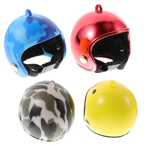 NOLITOY 4 Stück Sittichhelm Geflügelhelm Sicherheitsvogelhüte Zubehörhelme Haustierhelm Für Vögel Schutzhelm Hühner Haustier Hühnerhelm Vogelhelm Hühnerzubehör Kunststoff von NOLITOY