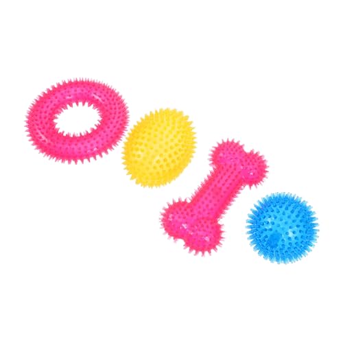 NOLITOY 4 Stück Teiliges Hundespielzeug mit Quietscher Robuste Spitze Bälle Fußballform für Mittlere und Große Hunde Zahnreinigend Kaustark Vielseitig für Training und Outdoor Spiel NOLITOY 4 Stück Teiliges Hundespielzeug mit Quietscher Robuste Spitze Bälle Fußballform für Mittlere und Große Hunde Zahnreinigend Kaustark Vielseitig für Training und Outdoor Spiel von NOLITOY