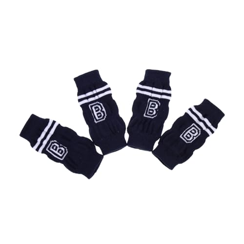 NOLITOY 4 Stück rutschfeste Outdoor Hundebeinschoner aus Weichem Verschleißfestem Material Warme Bequeme Hundesocken mit Dekorativem Buchstabenmuster Geeignet für Kleine bis Mittlere von NOLITOY