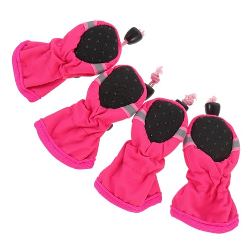 NOLITOY 4 Stück wasserdichte rutschfeste Hundeschuhe Pfotenfreundlich Wetterfest und Komfortabel für Outdoor spaziergänge und Schutz vor Kratzern Holzfußböden von NOLITOY