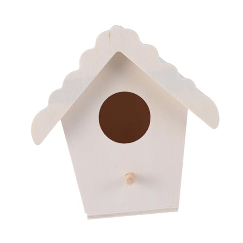 NOLITOY 5 Stück Teiliges DIY Holz Vogelhaus Natürliche Holzfarbe Unvollendete Nistkästen mit Kreativem Design Langlebig und Vielseitig für Garten Außenbereich und Vogelzubehör zum Bemalen von NOLITOY