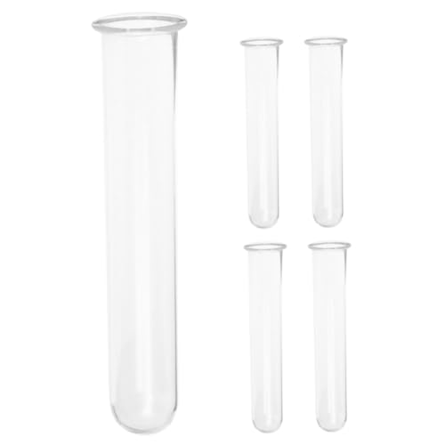 NOLITOY 5 Stück Teiliges Glasrohr Vasen Klare Hydroponik Testrohre Transparente Wasser Röhren für Pflanzenableger Dekorative Glasvasen für Schreibtisch und Wohnraumdekoration von NOLITOY