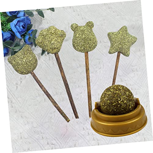 NOLITOY 5 Stück Teiliges Katzenminze Lutscher Set Natürliche Essbare Katzensnacks mit Verschiedenen Formen Ball Katzenpfote Bärenkopf Bär Stern zur Appetitsteigerung Verdauung für Katzen von NOLITOY