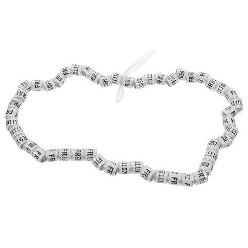 NOLITOY 50 Stück Aluminium Taubenringe Weiß Französische Fußringe Standard Einstellbar Langlebig Zur Identifizierung Von Brieftauben Und Geflügel Für Rennen Und Training von NOLITOY