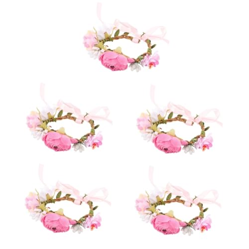 NOLITOY 5st Haustierhalsband Wiederverwendbares Welpenhalsband Welpenzubehör Zarter Kätzchenkragen Floraler Halsreif Katze Hundehalsband Kätzchenhalsband Türdekoration Stoff Tragbar Blumen von NOLITOY