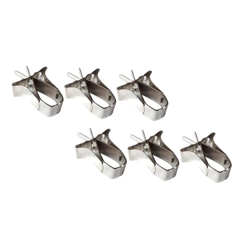 NOLITOY 6 Stück Teiliges Edelstahl Vogelkäfig Clips Langlebig Vielseitig für Obst Gemüse Futterhalter Geeignet für Papageien Wellensittiche Nager Kleintiere Einfache Befestigung von NOLITOY