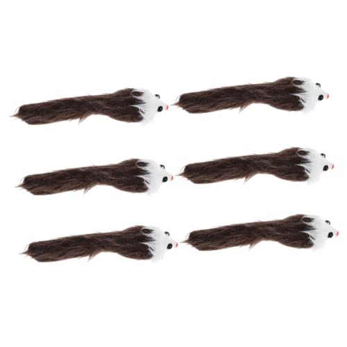 NOLITOY 6stücke Teiliges Katzenspielzeug Plüsch Mäuse Mit Quietscher Für Aktive Katzen Interaktives Bissspielzeug Für Indoor Und Outdoor Katzenspielzeug Natürlichen Instinkte von NOLITOY