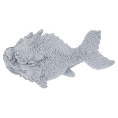 NOLITOY Aquarium-Drachenfisch- Statue Tank Fischaquarium Dekorationen kleines Drachenfisch-Handwerk Aquarium-Drachenfisch-Handwerk Wohnkultur Bürodekor Blausteinpulver von NOLITOY