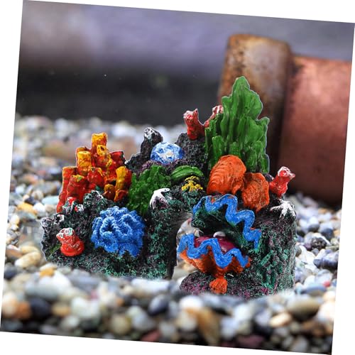 NOLITOY Aquarium Korallenriff Dekor Großes Farbiges Korallenriff Ornament Fischfreundliche Deko Höhle für Süßwasser Leichtes Langlebiges Aquarium Versteck von NOLITOY