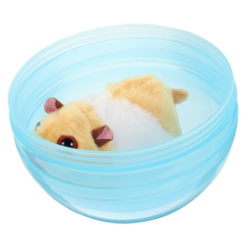 NOLITOY Automatischer Motorbetriebener Katzenball mit Drehfunktion Interaktives für Indoor Katzen Selbststeuerndes Bewegungstraining zur Täglicher Aktivität Gelber Hamster Designball von NOLITOY