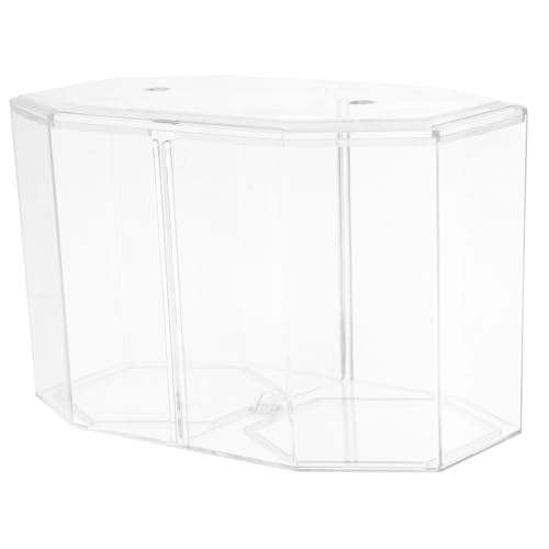 NOLITOY -Box Achteckiges Aquarium Betta-Fischschale klares Aufzuchtbecken aufzuchtfutter Fische tatsächl tischleuchte -Tank Aquarienzubehör Terrarium Garnelen Container von NOLITOY