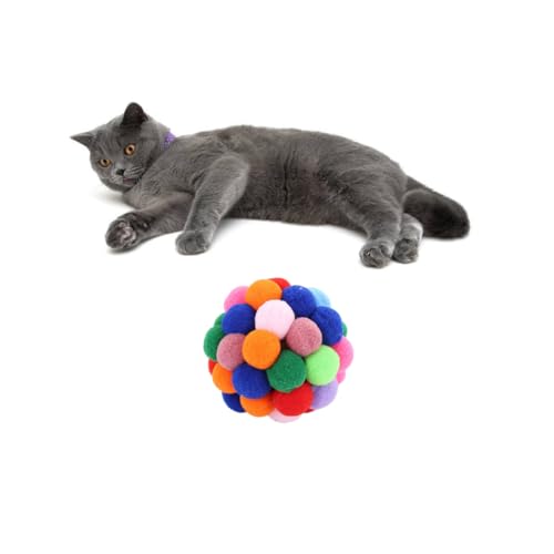 NOLITOY Bunte Katzen Spielbälle mit Glocken Interaktive Chew Bälle für Katzen Durchmesser Zufällige Farben Stundenlanger Spielspaß und Kätzchen für Training und Zufällige Zufällige Farbe von NOLITOY