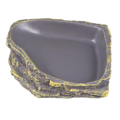 NOLITOY Dicke Reptilien Futter und Wasserschale aus Glattem Material Rutschfestes Design mit Rampe Geeignet als Futterschale für Kleine Schildkröten Eidechsen und Andere Haustiere von NOLITOY