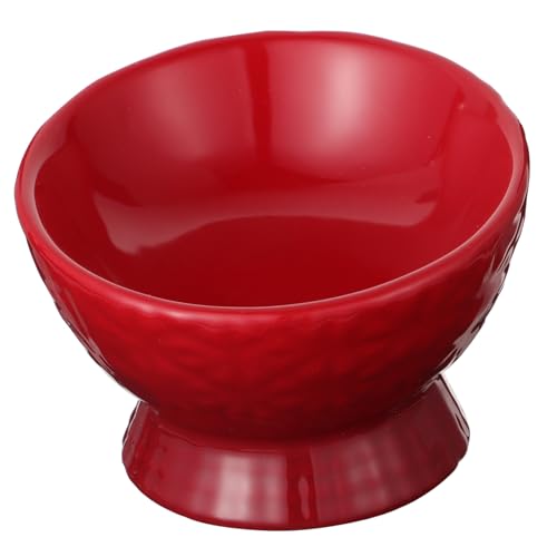 NOLITOY Erhöhter Futter und Wassernapf für Katzen und Hunde Ergonomisches Design für Gesunde Esshaltung rutschfest und Leicht zu Reinigen Kleiner Roter Keramikteller für Welpen und NOLITOY Erhöhter Futter und Wassernapf für Katzen und Hunde Ergonomisches Design für Gesunde Esshaltung rutschfest und Leicht zu Reinigen Kleiner Roter Keramikteller für Welpen und von NOLITOY