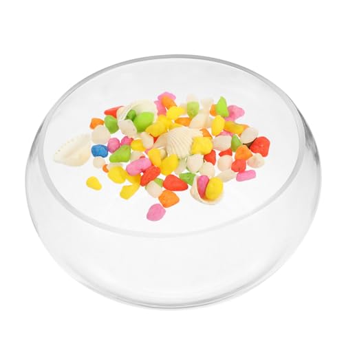 NOLITOY Glasfischschale Rund Transparent aus Hochwertigem Klare Dekoration mit Buntem Kies und Langlebig als Aquarium oder Tischvase für Heim und Bürodekoration NOLITOY Glasfischschale Rund Transparent aus Hochwertigem Klare Dekoration mit Buntem Kies und Langlebig als Aquarium oder Tischvase für Heim und Bürodekoration von NOLITOY