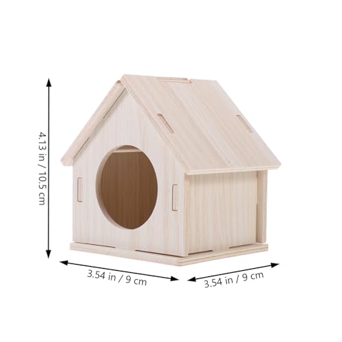 NOLITOY Hamster Holzhaus aus Robustem Sicherem Holzmaterial Natürliches Versteck und Spielhaus für Hamster Meerschweinchen und Kleine Nagetiere Langlebiges Gemütliches Nest für Kleintiere von NOLITOY