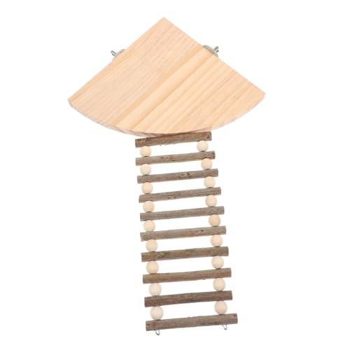 NOLITOY Hamster Holzplattform mit Leiter Kletterspielzeug für Zwerghamster und Meerschweinchen Stabile Holzleiter und Ruheplattform als Käfigzubehör für Kleintier Spiel und Bewegung von NOLITOY