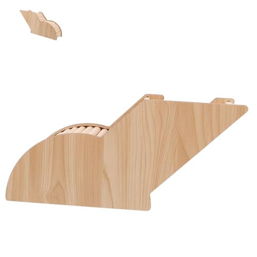 NOLITOY Hamster Holzversteck mit Tunnel und Bogenbrücke Kleines Kleintierhaus Langlebiges Dekoratives Versteck für Hamster und Meerschweinchen Einfache Zusammenbau und Reinigung von NOLITOY