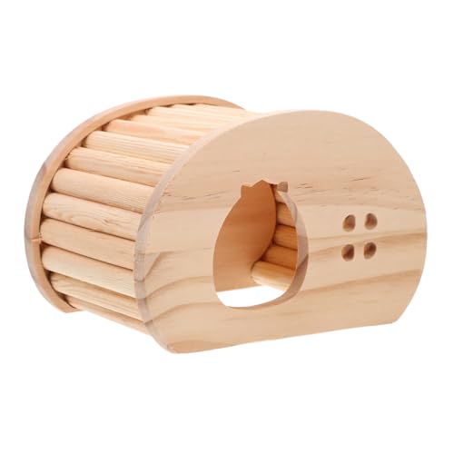NOLITOY Hamster Versteck Haus aus Holz Mehrkammeriges Kleintierhaus mit Kreativem Leiterdesign Natürlicher Nager Kauspielplatz und Rückzugsort für Hamster und Meerschweinchen von NOLITOY