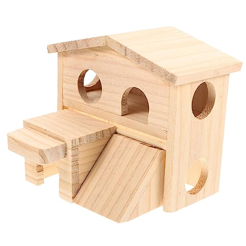 NOLITOY Hamsterhaus aus Holz mit Doppeltem Deck Kleines Nagerhaus und Versteck Rattennest und Chinchilla Käfig Zubehör Geeignet für Hamster Rennmäuse Chinchillas Klettern NOLITOY Hamsterhaus aus Holz mit Doppeltem Deck Kleines Nagerhaus und Versteck Rattennest und Chinchilla Käfig Zubehör Geeignet für Hamster Rennmäuse Chinchillas Klettern von NOLITOY