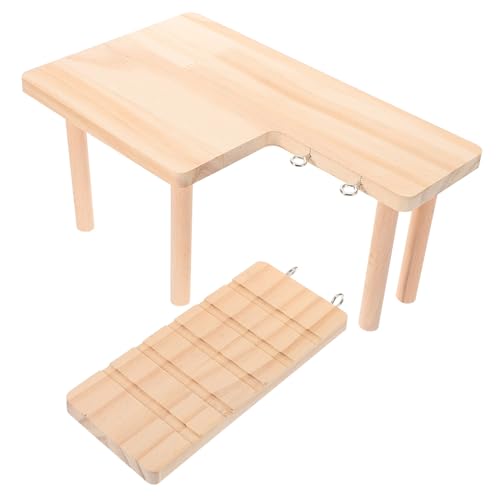 NOLITOY Hamsterplattform aus Holz mit Zweistöckiger Rampe Spielerisches Kleintierzubehör für Hamster Rennmäuse und Andere Kleine Haustiere Sichere Glatte Kanten Fördert Bewegung und NOLITOY Hamsterplattform aus Holz mit Zweistöckiger Rampe Spielerisches Kleintierzubehör für Hamster Rennmäuse und Andere Kleine Haustiere Sichere Glatte Kanten Fördert Bewegung und von NOLITOY