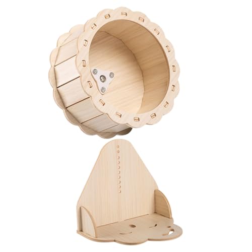 NOLITOY Hamsterrad aus Holz Silent Laufrad für Hamster Rennmäuse Chinchillas Leises Robustes Übungsrad mit Wolkenständer für Kleintiere Tiergerechtes NOLITOY Hamsterrad aus Holz Silent Laufrad für Hamster Rennmäuse Chinchillas Leises Robustes Übungsrad mit Wolkenständer für Kleintiere Tiergerechtes von NOLITOY