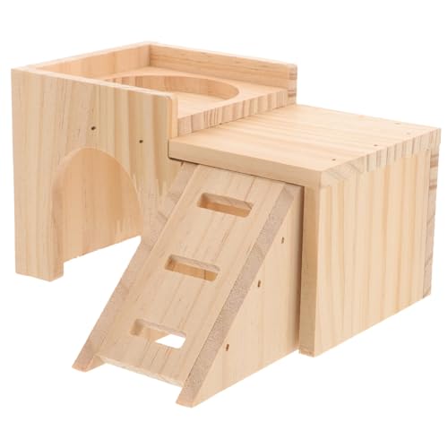 NOLITOY Kleintierhaus Aus Holz Für Hamster Meerschweinchen Ratten Gemütliches Versteck Für Nagetiere Zum Schlafen Entspannen Geeignet Für Zwerghamster Und Ähnliche Haustiere von NOLITOY