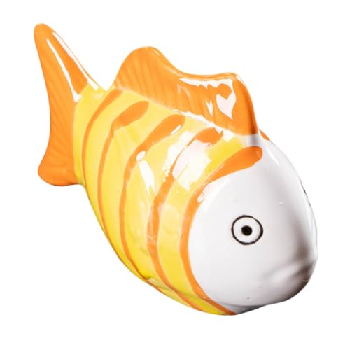 NOLITOY Handbemalte Keramik Schwimmfische mit Lebensechten Streifen Realistische Aquarium Deko für Fischbecken Teiche und Garten Langlebige Schwimmende Fischfiguren aus Keramik von NOLITOY