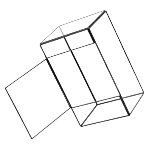 NOLITOY Handgefertigtes Geometrisches Glas Terrarium mit Zinnrahmen Kompakter Moos landschafts behälter für Desktop Dekoration Langlebig und Stilvoll für Wohnzimmer Schlafzimmer und von NOLITOY