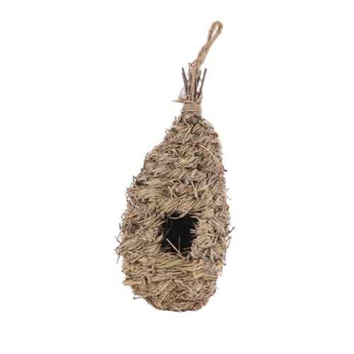 NOLITOY Handgewebtes Vogelnest aus Naturstroh Hängendes Vogelhaus mit Seil Sicherer und Warmer Unterschlupf für Haustier vögel Dekoratives Nest für Balkon und Garten von NOLITOY