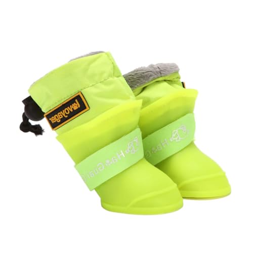 NOLITOY Regenschuhe für Hunde 4 Stück Haustier-galoschenstiefel für Outdoor-aktivitäten – Silikonsohle von NOLITOY