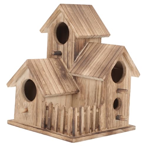 NOLITOY Holz Vogelhaus Nistkasten für Kleine Vögel und Papageien Wetterfestes Praktisches Vogelhäuschen aus Sicherem Holz Dekoratives Nistnest für Garten und Balkon Geeignet für von NOLITOY