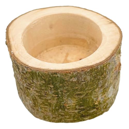 NOLITOY Holznapf für Hamster und Kaninchen Waschbarer Futternapf aus Natürlichem Holz Robust und Langlebig Geeignet als Futter und Wasserschale für Chinchillas Meerschweinchen und Kleine von NOLITOY