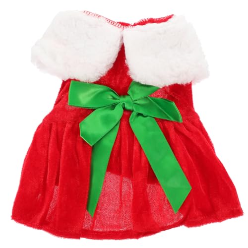 NOLITOY Hunderock mit Schleife hundewintermantel hundemantel Weihnachtskleidung für Hunde Winterpullover Weihnachtsmann-Kostüm Mäntel entzückende Welpenkleidung atmungsaktive Hundekleidung von NOLITOY