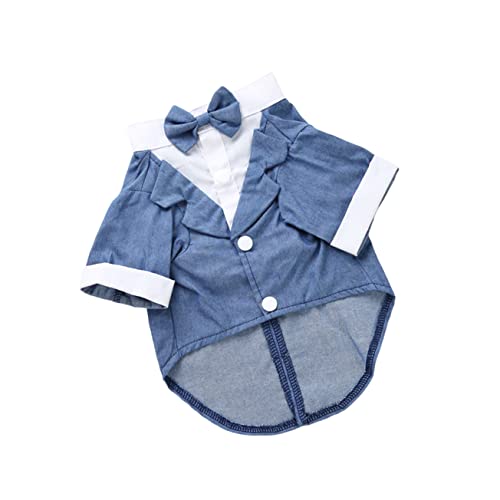 NOLITOY Hundeanzug mit Fliege Kostüm für Welpen Bequemes Haustier Outfit Blau für Hochzeiten Partys Besondere Anlässe und Halloween NOLITOY Hundeanzug mit Fliege Kostüm für Welpen Bequemes Haustier Outfit Blau für Hochzeiten Partys Besondere Anlässe und Halloween von NOLITOY
