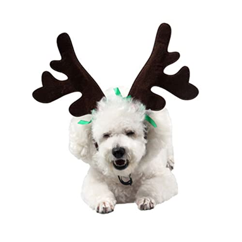 NOLITOY Zubehör Weihnachtskätzchen-Stirnband Haustier-geweih-Stirnband Welpen Weihnachtskopfbedeckung Weihnachtskopfschmuck Für Haustiere Hund Weihnachtskopfband Weihnachten Schmücken von NOLITOY